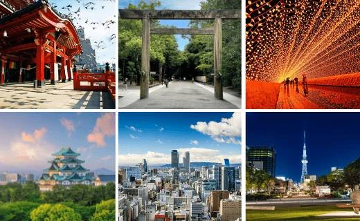 Nagoya (Aichi) - Trung tâm công nghiệp và văn hóa của vùng Chubu, nổi tiếng với Lâu đài Nagoya và Bảo tàng Toyota.