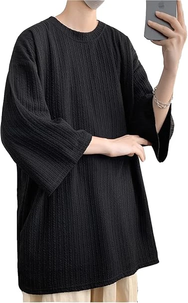 Áo thun nam tay lỡ 3/4, thích hợp mặc mùa hè, dáng rộng, cỡ lớn.