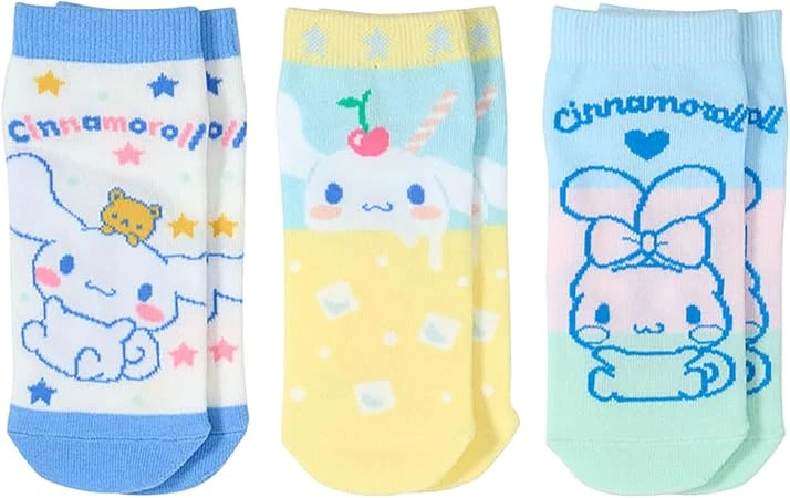 Bộ 3 đôi tất thể thao trẻ em Sanrio, Kuromi, cỡ 16-18cm