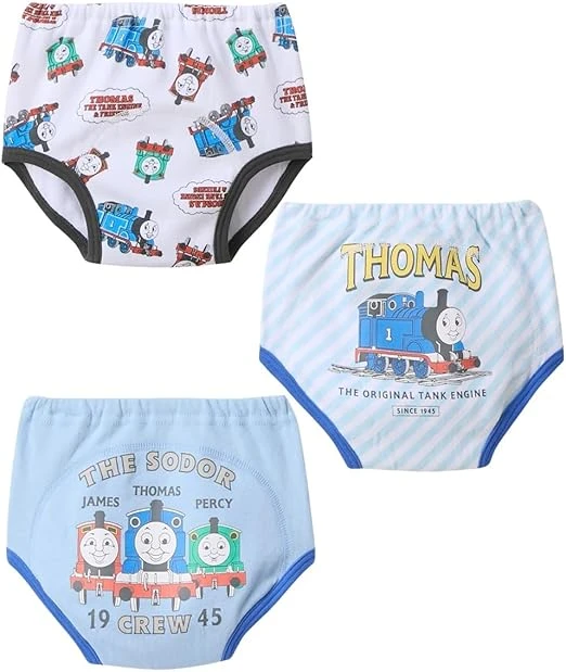 Quần tập đi cho bé trai, họa tiết Thomas the Tank Engine, 3 lớp, bộ 3 chiếc.