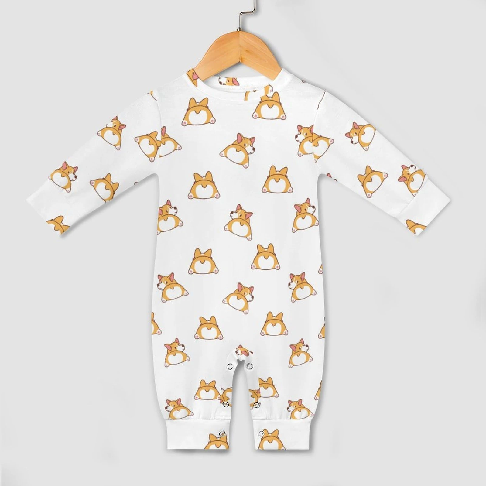 Quần áo trẻ em, Bộ áo liền quần họa tiết chó Corgi dễ thương, Tay áo dài, Đồ lót, Trẻ sơ sinh, Bé trai, Bé gái, Quần áo sơ sinh, Quần áo trẻ em