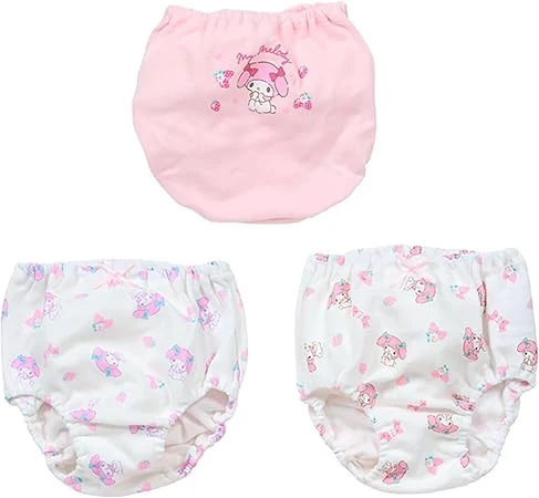 Quần short trẻ em, bộ 3 chiếc, họa tiết My Melody, dài 90cm, 100% cotton, phù hợp cho trẻ sơ sinh.