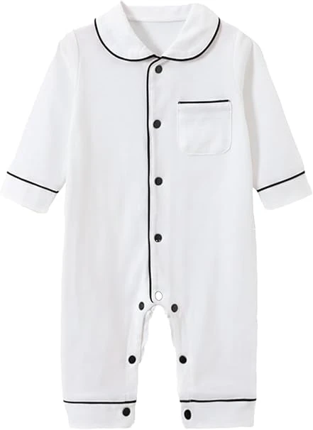Quần áo trẻ em, 100% cotton, áo liền quần dài tay, đồ ngủ, áo khoác ngoài, mở phía trước.