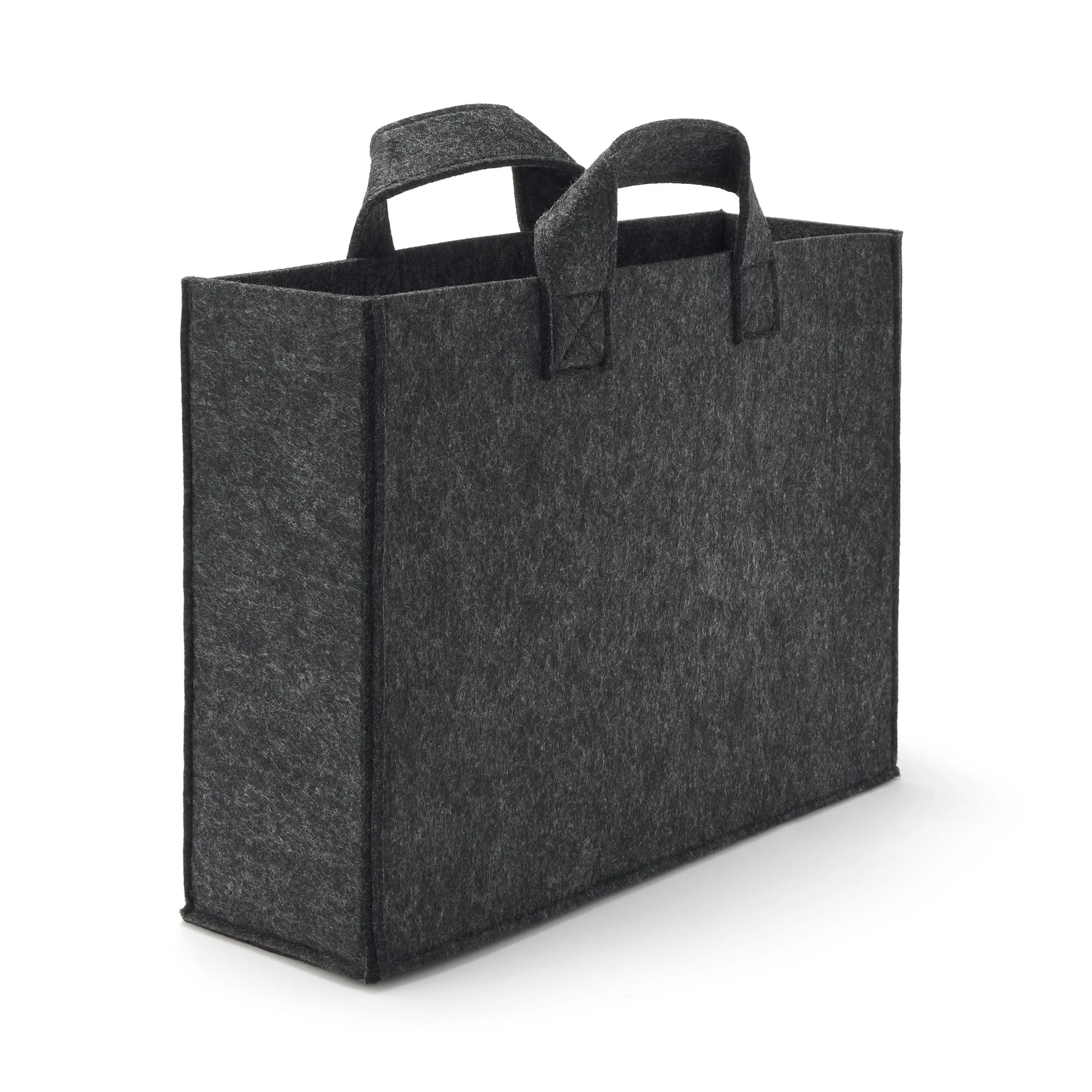 Hộp đựng tài liệu bằng nỉ di động MUJI - Kích thước xấp xỉ: Chiều rộng 10 cm x Chiều sâu 32 cm x Chiều cao 24 cm, Màu xám đậm 83847272