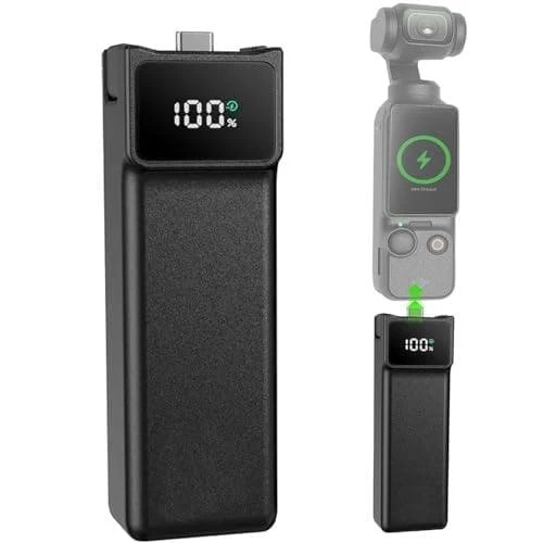 Tay cầm pin Osmo Pocket 3, Tay cầm sạc, Màn hình hiển thị nguồn kỹ thuật số