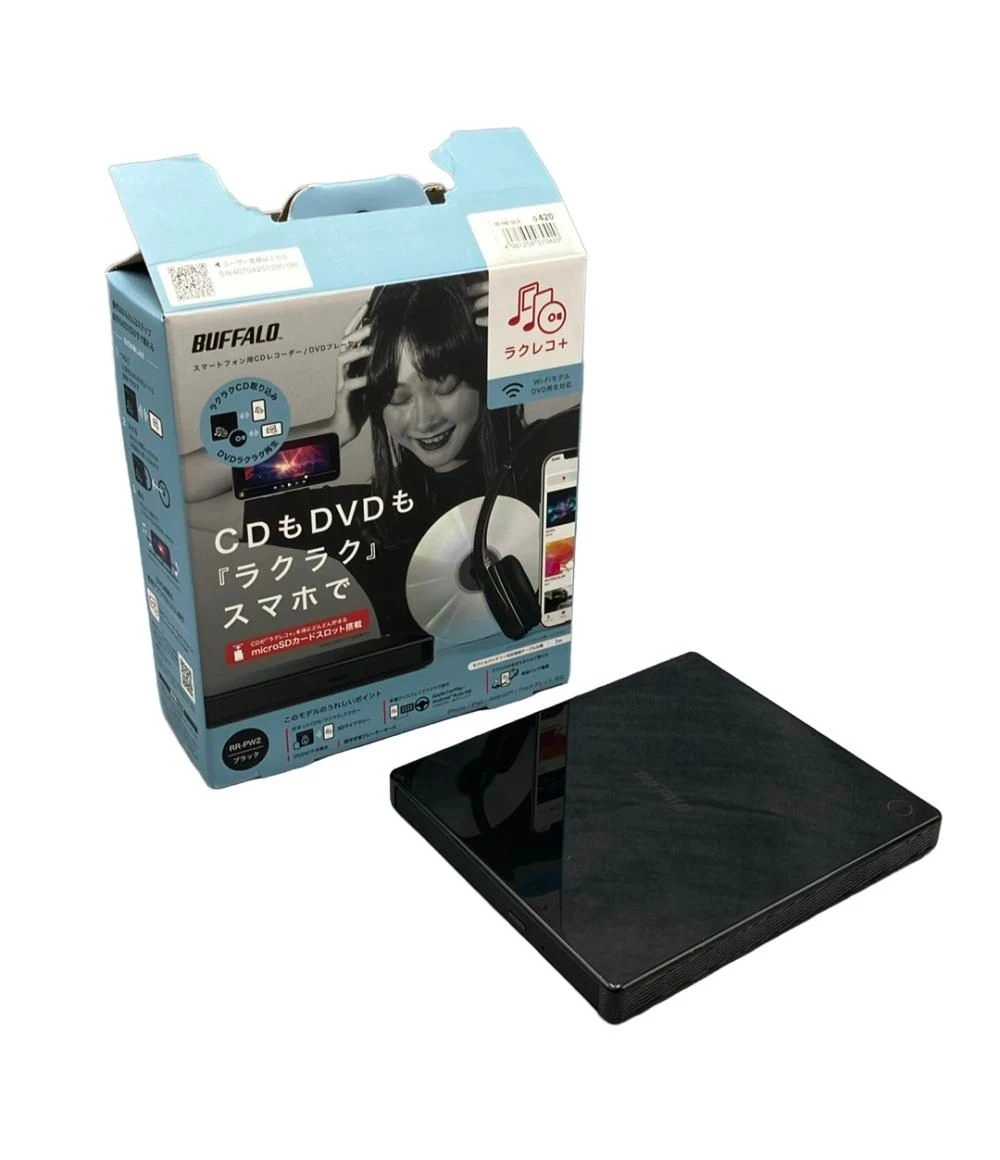 Đầu ghi CD/DVD kiêm máy nghe nhạc Buffalo Smartphone Rakureco+ RR-PW2-BK/N BUFFA