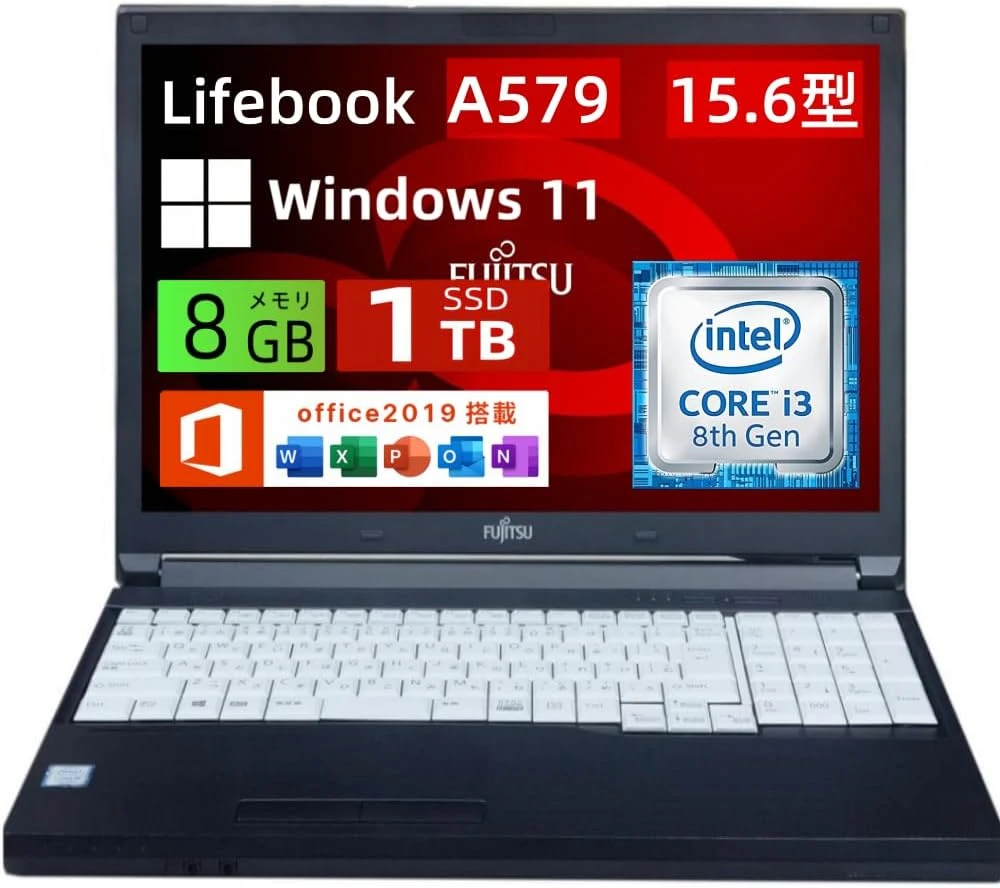[Hàng tân trang] Máy tính xách tay Fujitsu LifeBook A579 15.6 inch HD / CPU Core i3 thế hệ thứ 8 / RAM 8GB / SSD