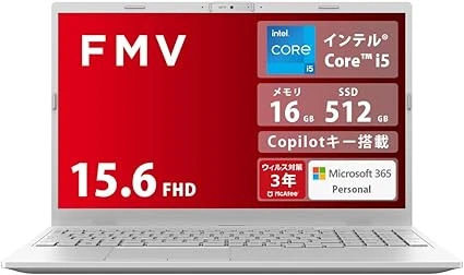Máy tính xách tay Fujitsu FMV Note E WE1-K3 (MS 365 Personal/Copilot Key/Windows 11/Màn hình 15.6 inch/Core i5/16GB RAM/512GB SSD/Màu trắng)