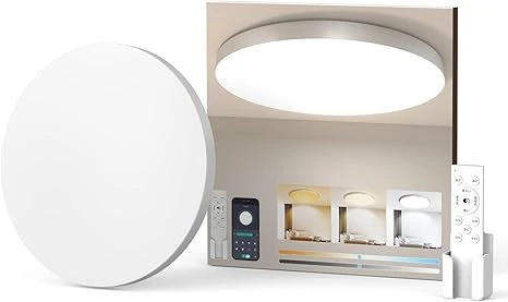 Đèn trần LED, kích thước 6 chiếu tatami, 28W, 3600lm, có thể điều chỉnh độ sáng, nhiệt độ màu, bóng đèn ngủ, chức năng hẹn giờ và bộ nhớ, đèn trần phong cách.
