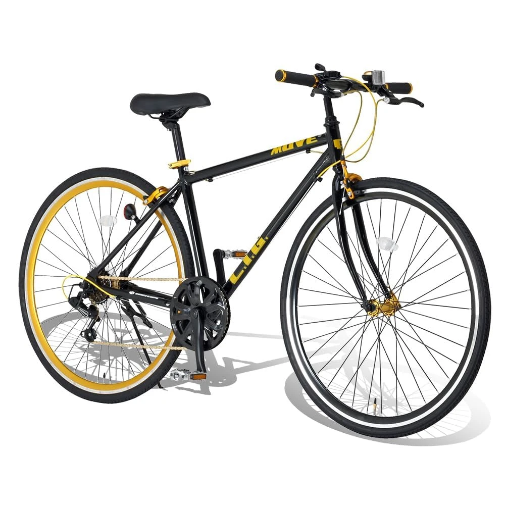 Xe đạp LIG Cross Bike 700C 7 tốc độ, khung nhôm, lốp màu, vành màu, khóa nhanh phía trước, LIG ​​MOVE