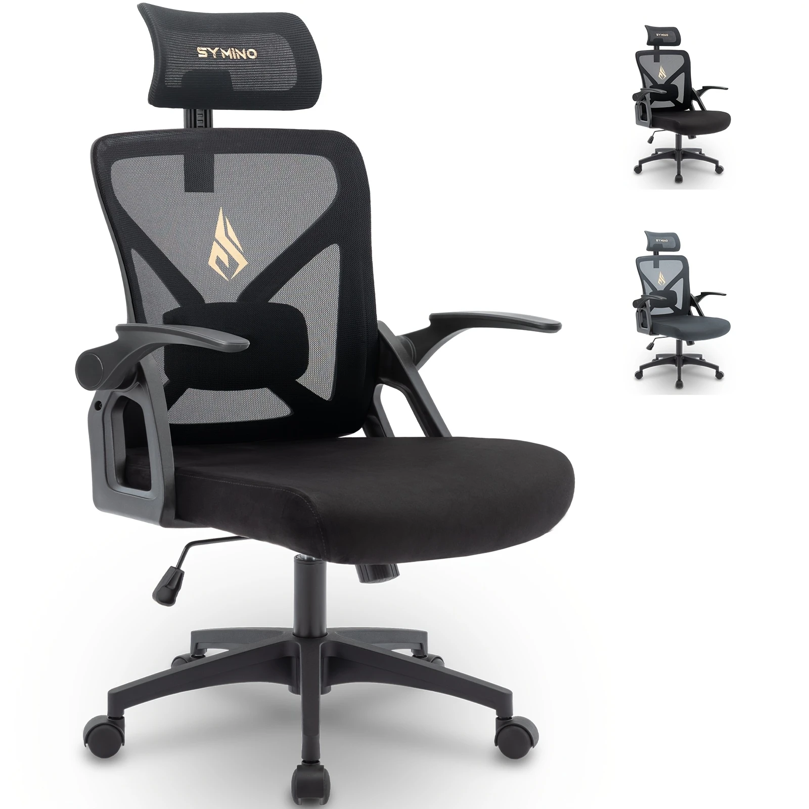 Ghế Văn Phòng Lưng Cao Ergonomic với Tựa Đầu, Tay Vịn