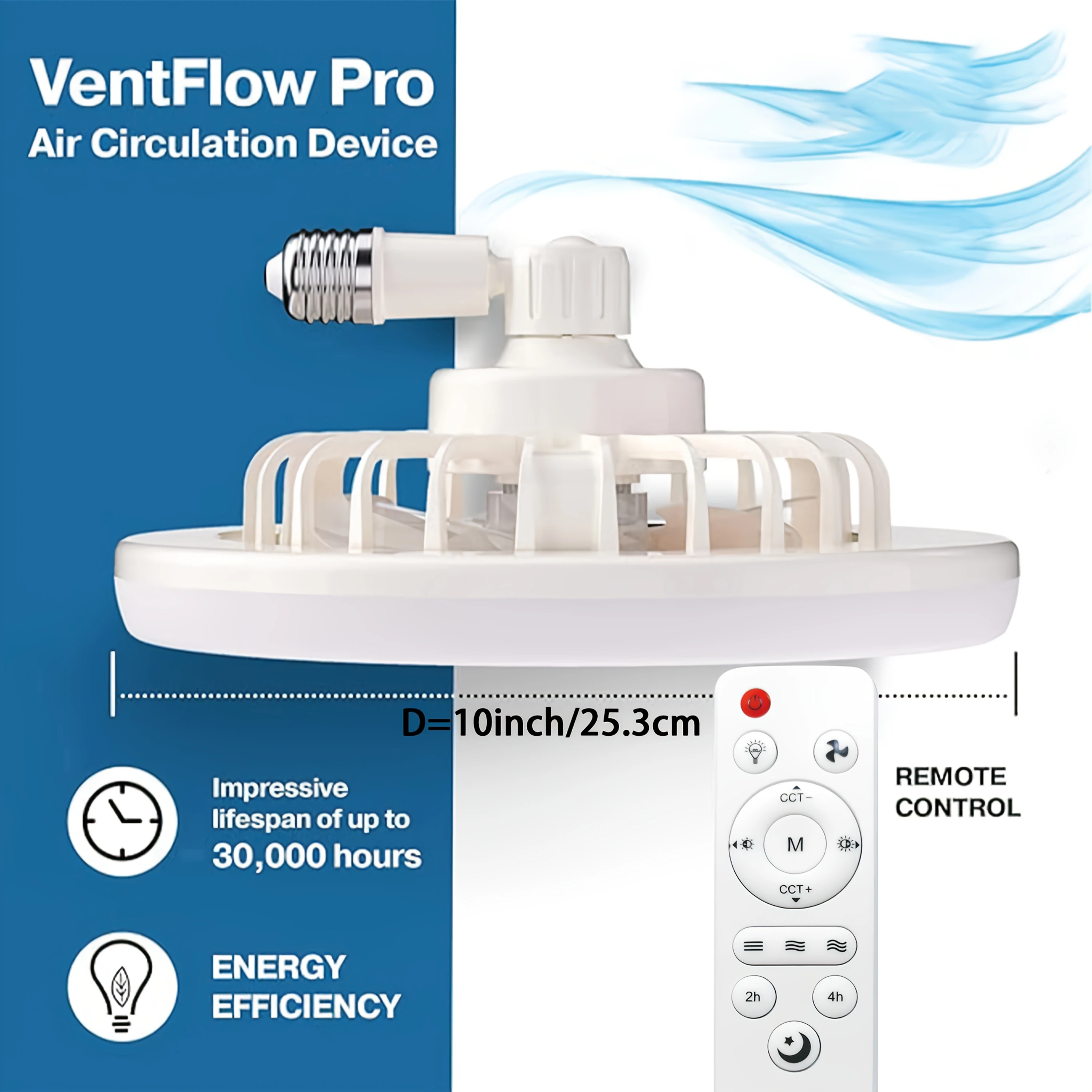 Đèn Quạt LED Trắng Điều Chỉnh Độ Sáng