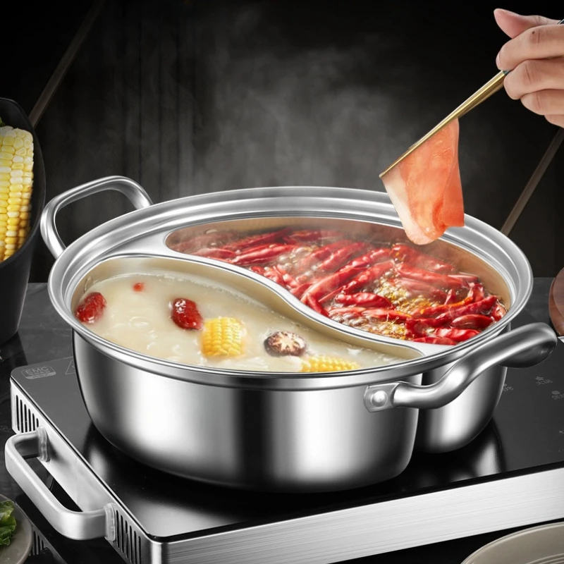 Nồi Lẩu Đôi Hương Vị 12.6 Inch Có Nắp