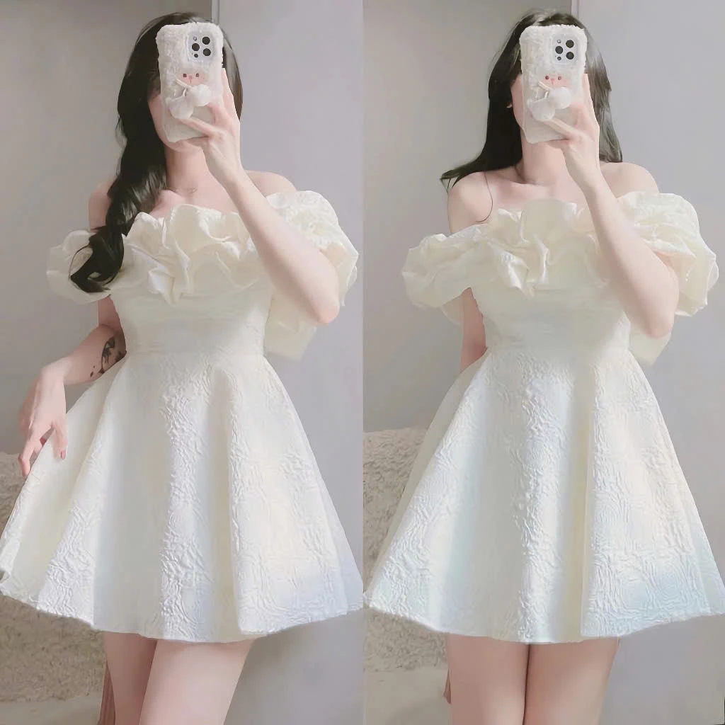 ✨ VÁY CÔNG CHÚA TRỄ VAI – NHẸ NHÀNG, XINH NHƯ NÀNG THƠ ✨