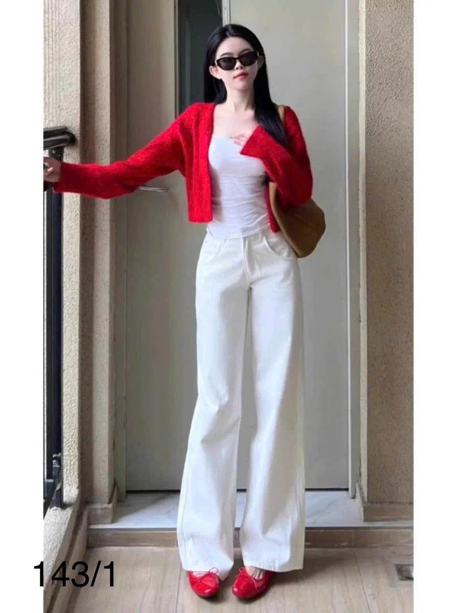 🤍 QUẦN JEANS TRẮNG ỐNG RỘNG – ĐƠN GIẢN NHƯNG CỰC KỲ NỔI BẬT 🤍