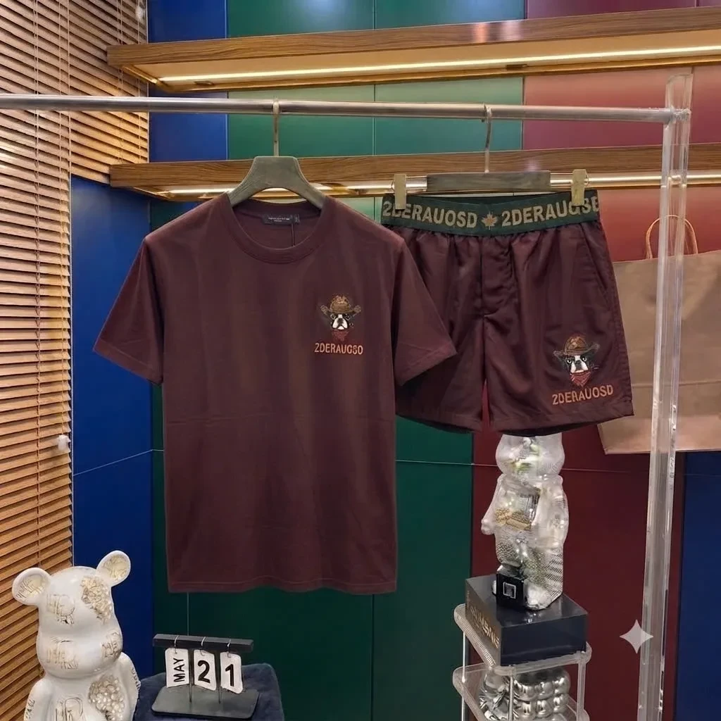 Bộ Cộc nam nữ mùa hè basic Thêu Cao Bồi Cưỡi Ngựa cao cấp unisex form rộng thoải mái thoáng mát