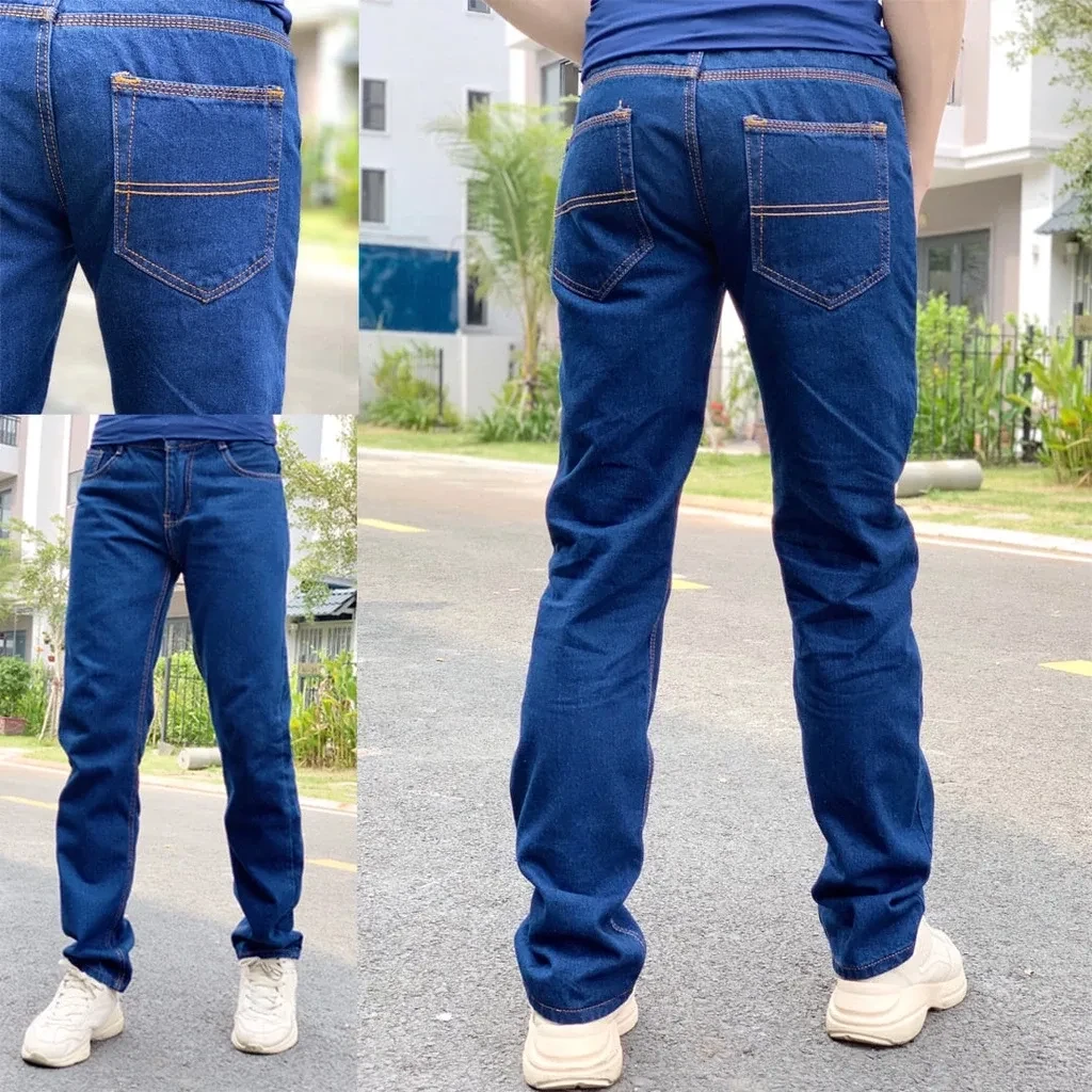 Quần Jean Nam Dài Ống suông 03 màu cơ bản vải jean cotton mềm mịn form chuẩn đẹp