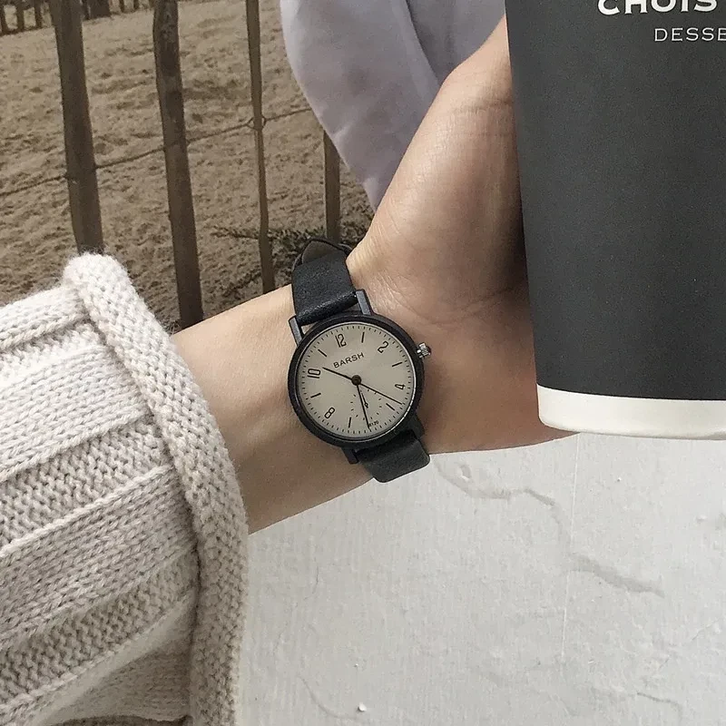 Đồng Hồ Cặp Đôi Nam Nữ Chính Hãng BARSH TD5 Dây Da Cao Cấp Đẹp Thời Trang Giá Rẻ Cho Sinh Viên A1