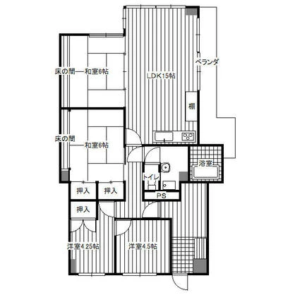 Khu Shinsei-cho, thành phố Takaoka – Residence Shinsei, Tầng 5, 4LDK · 4LDK · 81 m² · 250 万円