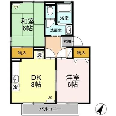 Sunny Heim, Tòa A – Phòng 202, 2DK · 2DK · 48 m² · 46,000円/tháng